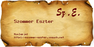 Szommer Eszter névjegykártya